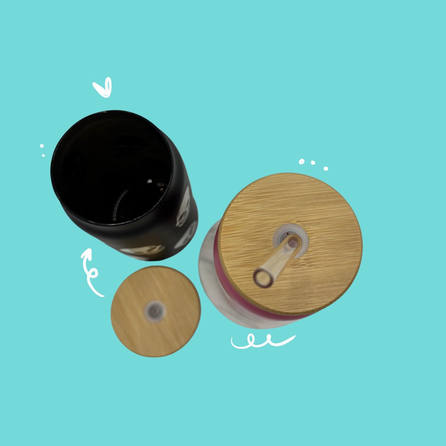 Spooky glass with Bamboo lid