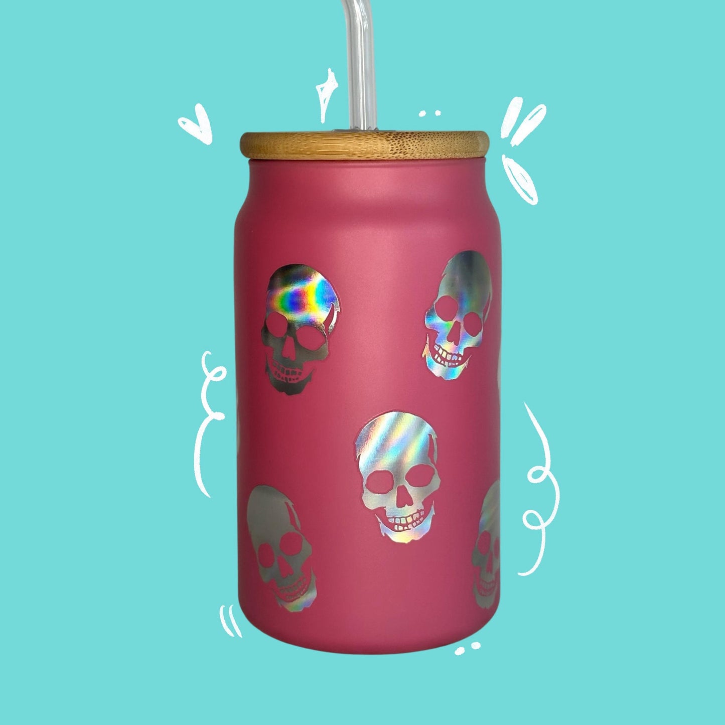 Spooky glass with Bamboo lid