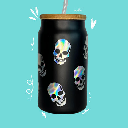 Spooky glass with Bamboo lid