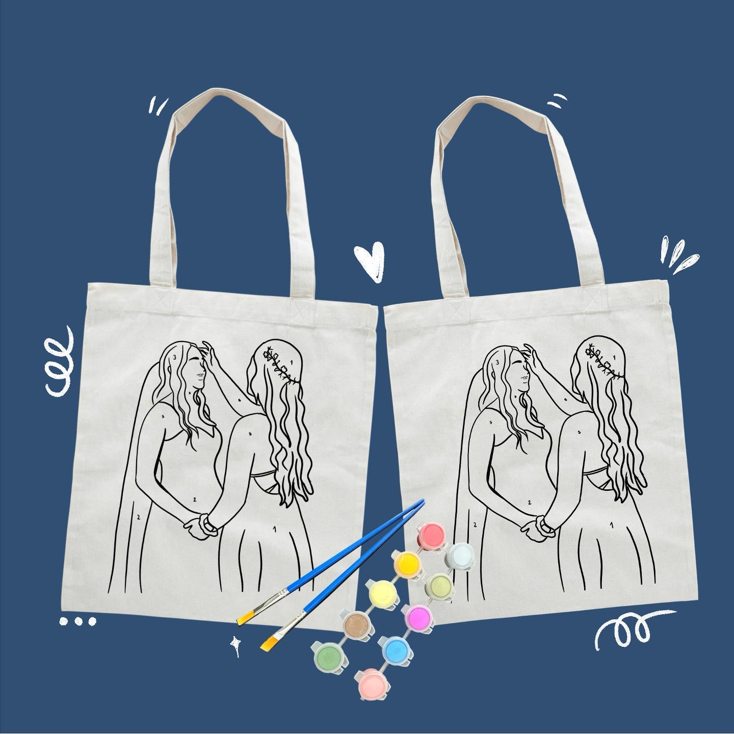 Paint By Number Tote Bag Custom-kit